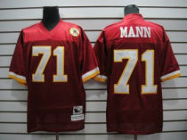 Mitchell and Ness Redskins -71 Charles Mann Red Stitched Throwback NFL Jersey