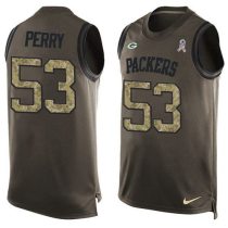 Nike Packers -53 Nick Perry Green Stitched NFL Limited Salute To Service Tank Top Jersey