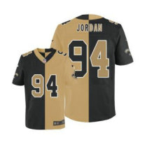 Nike Saints -94 Cameron Jordan Black Gold Stitched NFL Elite Split Jersey