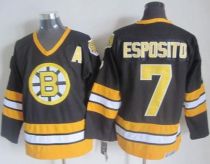Boston Bruins -7 Phil Esposito Black Yellow CCM Throwback Stitched NHL Jersey