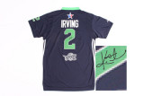 Autographed 2014 NBA All Star Cleveland Cavaliers -2 Kyrie Irving Swingman Navy Blue Jersey