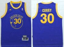 Golden State Warriors -30 Stephen Curry Blue New Throwback Stitched NBA Jersey