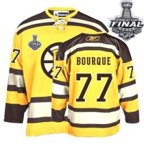 Boston Bruins Stanley Cup Finals Patch -77 Ray Bourque Stitched Winter Classic Yellow NHL Jersey