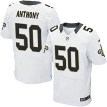Nike New Orleans Saints -50 Stephone Anthony White Stitched NFL Elite Jersey