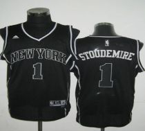 New York Knicks -1 Amare Stoudemire Black Shadow Stitched NBA Jersey