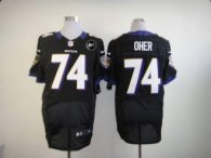 Nike Ravens -74 Michael Oher Black Alternate With Art Patch Men Stitched NFL Elite Jersey