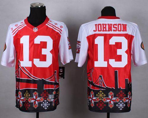 Nike San Francisco 49ers #13 Steve Johnson Red Men‘s Stitched NFL Elite Noble Fashion Jersey