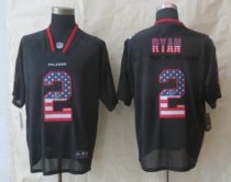 2014 New Nike Atlanta Falcons 2 Ryan USA Flag Fashion Black Elite Jerseys