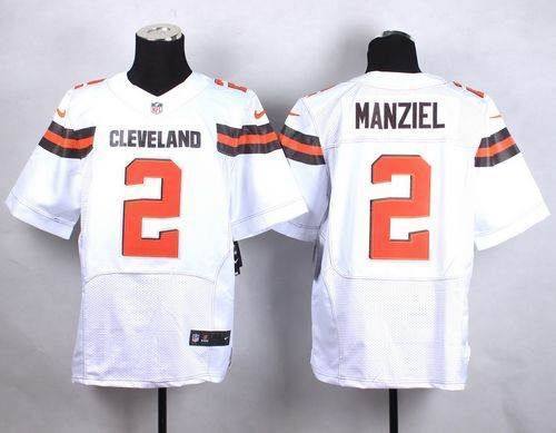 Nike Cleveland Browns -2 Johnny Manziel White Stitched NFL New Elite Jersey