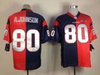Nike Houston Texans -80 Andre Johnson Navy Blue Red With 10th Patch Mens Stitched NFL Elite Split Je