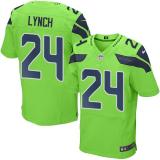 Nike Seahawks -24 Marshawn Lynch Green Stitched NFL Elite Rush Jersey