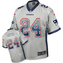 Nike New England Patriots -24 Darrelle Revis Grey NFL Elite Drift Fashion Jersey