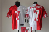 Nike NFL San Francisco 49ers #7 Colin Kaepernick Elite Red White Two Tone Men's Stitched Autographed