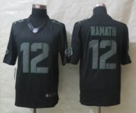 New Nike New York Jets 12 Namath Impact Limited Black Jerseys