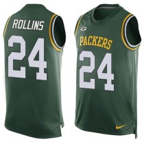 Nike Green Bay Packers -24 Quinten Rollins Green Team Color Stitched NFL Limited Tank Top Jersey