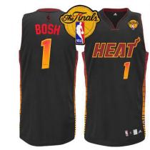 Miami Heat -1 Chris Bosh Black Finals Patch Stitched NBA Vibe Jersey