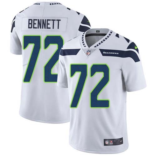 Nike Seahawks -72 Michael Bennett White Stitched NFL Vapor Untouchable Limited Jersey