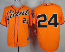 San Francisco Giants #24 Willie Mays Orange Cool Base Stitched MLB Jersey