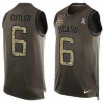 Nike Bears -6 Jay Cutler Green Stitched NFL Limited Salute To Service Tank Top Jersey
