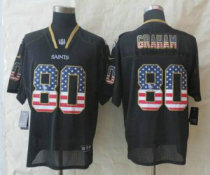 New Nike New Orleans Saints -80 Jimmy Graham USA Flag Fashion Black Elite Jerseys