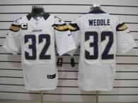 Nike San Diego Chargers #32 Eric Weddle White With C Patch Men’s Stitched NFL Elite Jersey