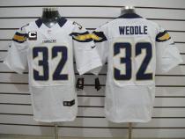 Nike San Diego Chargers #32 Eric Weddle White With C Patch Men’s Stitched NFL Elite Jersey