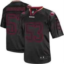 Nike San Francisco 49ers #53 NaVorro Bowman Lights Out Black Men‘s Stitched NFL Elite Jersey