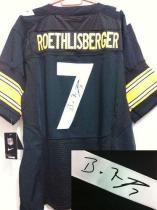 Nike Pittsburgh Steelers #7 Ben Roethlisberger Black Team Color Men's Stitched NFL Elite Autographed