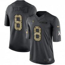 San Francisco 49ers -8 Steve Young Nike Anthracite 2016 Salute to Service Jersey