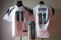 Nike NFL Men Seattle Seahawks #11 Percy Harvin Elite White Autographed Stitched Jersey