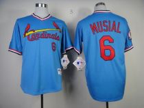St Louis Cardinals #6 Stan Musial Blue 1982 Turn Back The Clock Stitched MLB Jersey