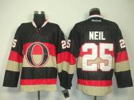 Ottawa Senators -25 Chris Neil Black Third Stitched NHL Jersey
