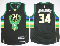 Milwaukee Bucks -34 Giannis Antetokounmpo Black Alternate Stitched NBA Jersey