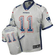 Nike New England Patriots -11 Julian Edelman Grey NFL Elite Drift Fashion Jersey