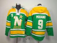 Dallas Stars -9 Mike Modano Green Sawyer Hooded Sweatshirt Stitched NHL Jersey