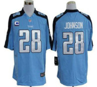 Nike Titans -28 Chris Johnson Light Blue Team Color With C Patch Stitched NFL Game Jersey