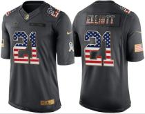 Nike Cowboys -21 Ezekiel Elliott Anthracite Stitched NFL Limited USA Flag Salute To Service Jersey
