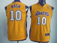 Revolution 30 Los Angeles Lakers #10 Steve Nash Yellow Stitched Youth NBA Jersey