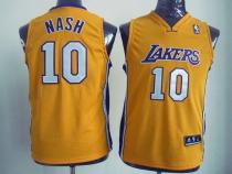 Revolution 30 Los Angeles Lakers #10 Steve Nash Yellow Stitched Youth NBA Jersey
