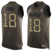Nike Packers -18 Randall Cobb Green Stitched NFL Limited Salute To Service Tank Top Jersey