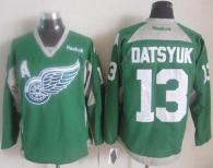 Detroit Red Wings -13 Pavel Datsyuk Green Practice Stitched NHL Jersey