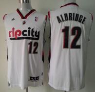 Portland Trail Blazers -12 Lamarcus Aldridge White Throwback Stitched NBA Jersey