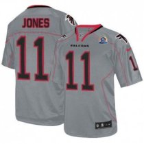 Nike Falcons 11 Julio Jones Lights Out Grey With Hall of Fame 50th Patch Stitched NFL Elite Jersey