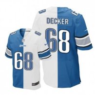 Nike Lions -68 Taylor Decker Blue White Stitched NFL Elite Split Jersey
