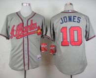 Atlanta Braves #10 Chipper Jones Stitched Grey MLB Jersey