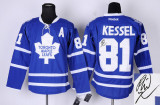 Autographed Toronto Maple Leafs -81 Phil Kessel Stitched Blue NHL Jersey