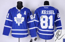 Autographed Toronto Maple Leafs -81 Phil Kessel Stitched Blue NHL Jersey