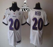 Nike Ravens -20 Ed Reed White Super Bowl XLVII Stitched NFL Elite Jersey
