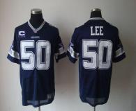 Nike Dallas Cowboys #50 Sean Lee Navy Blue Team Color With C Patch Men's Stitched NFL Elite Jersey