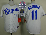 Kansas City Royals -11 Jeremy Guthrie White Cool Base W 2015 World Series Patch Stitched MLB Jersey